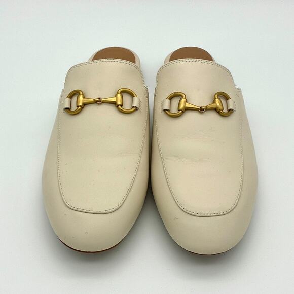 Quince Italian Leather Horsebit Loafer Mule Shoes Women 8 Cream Old Money Luxury - Picture 2 of 9